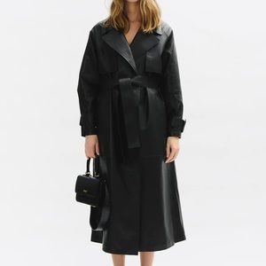 NWT Each Other x Elizabeth Sulcer Long Oversize Vegan Leather Trench Coat